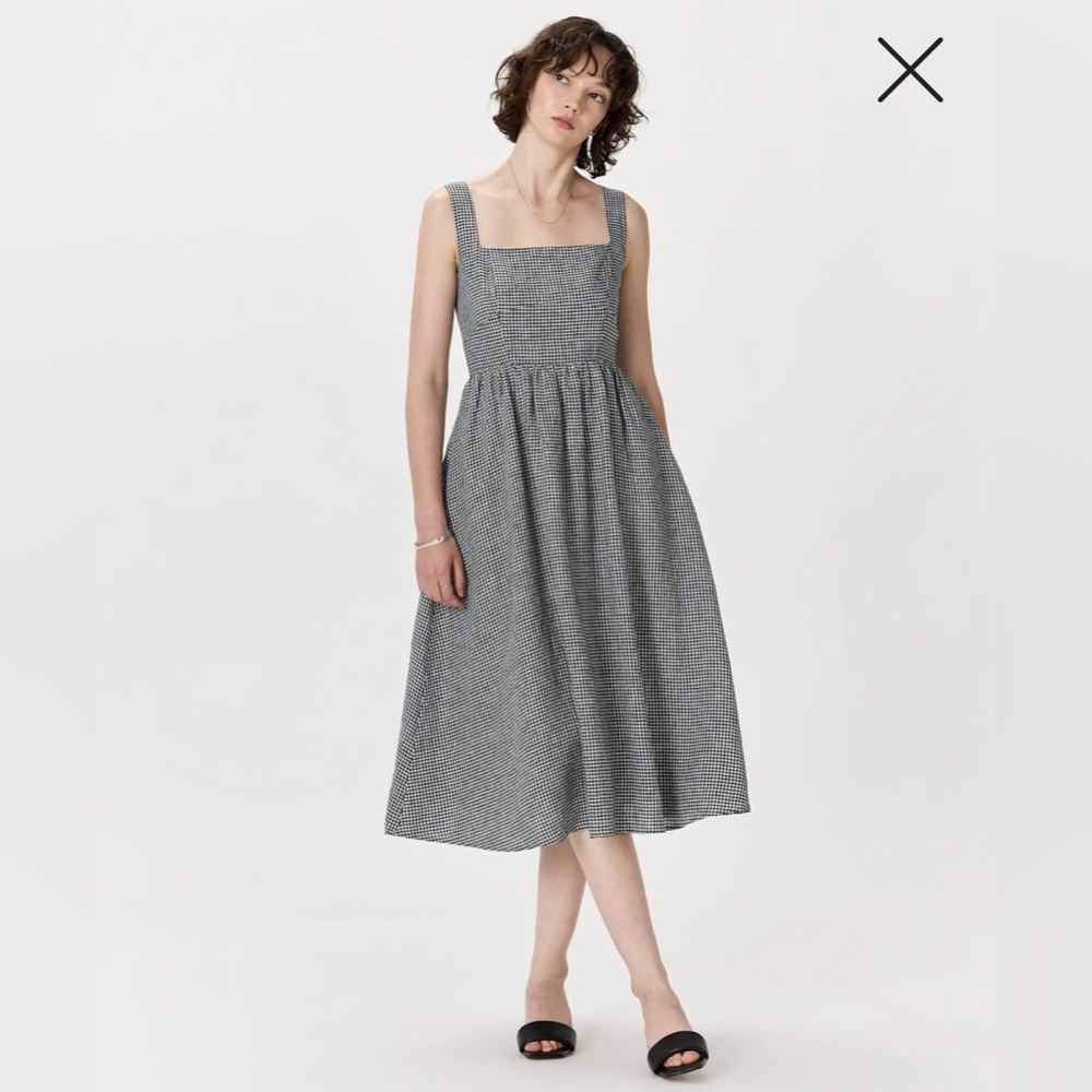 Quince Linen Fit & Flare Midi Dress (NWT)